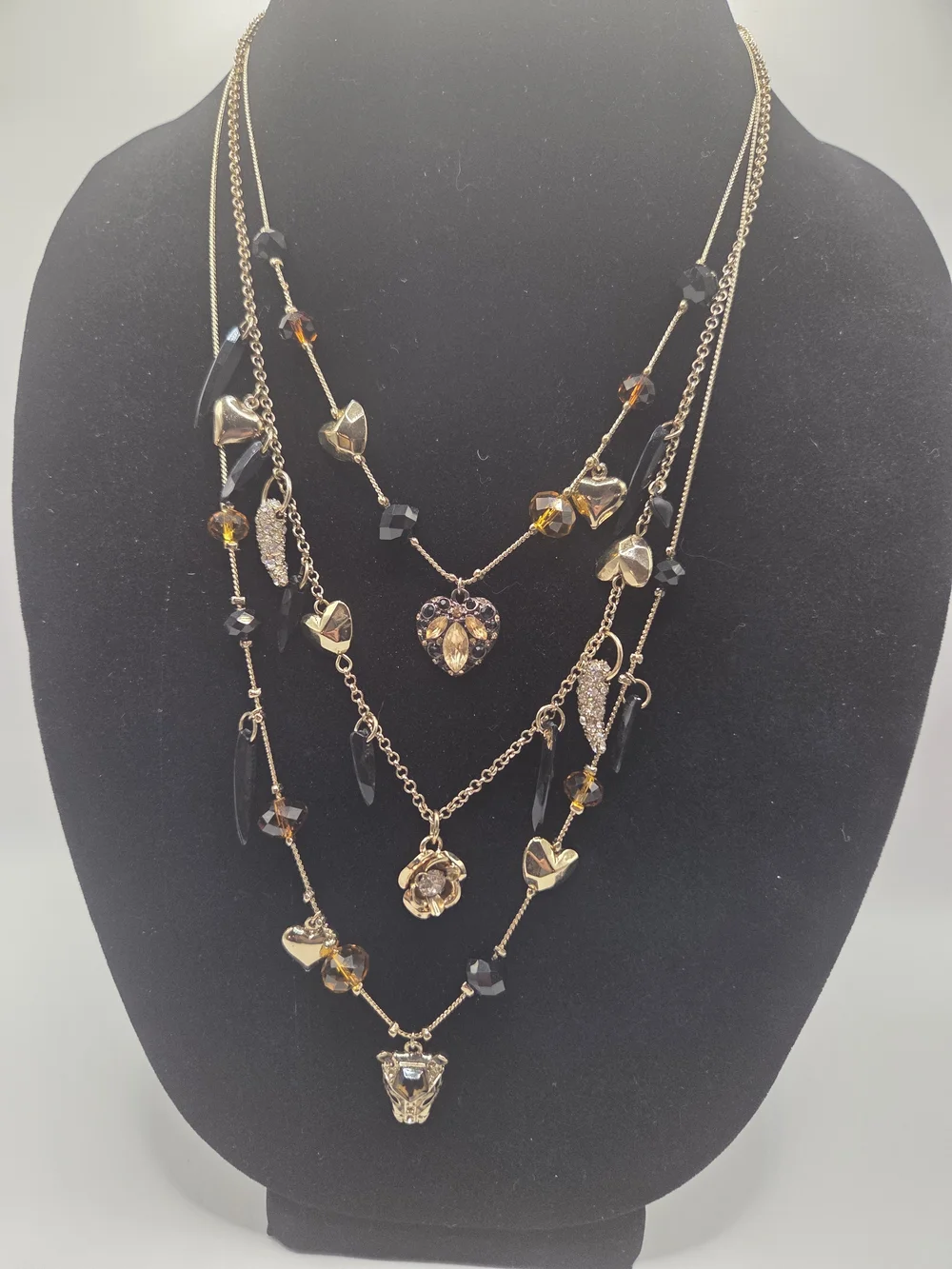 1568. Betsey Johnson Gold-Tone Multi-Strand  Necklace